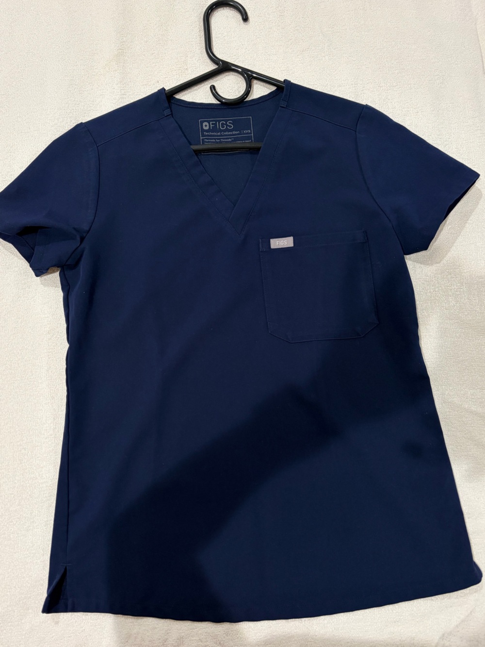 Figs Navy V-Neck Scrub Top